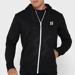 Design personnalisé de haute qualité pour hommes sweats à capuche en polaire solide tenue décontracté léger de base fermeture éclair sweats à capuche en polaire à vendre - Product Image 1