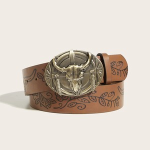 เข็มขัดหนังสำหรับผู้ชายเข็มขัดหนังนิ่มสีอูฐแบบสั่งทำ - Product Image 3