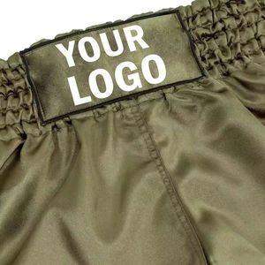 Shorts de boxe personnalisés de haute qualité, sportifs, imperméables, écologiques, en tissu tricoté avec cordon de serrage, pour hommes, adultes et jeunes. - Product Image 3