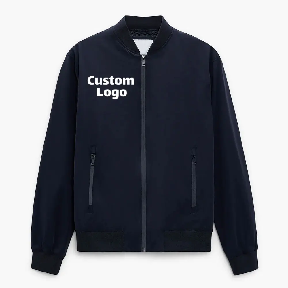 Jaqueta bomber masculina, novidade 2024, preço barato, respirável, anti-encolhimento, tamanho grande, jaqueta bomber com logotipo personalizado de alta qualidade