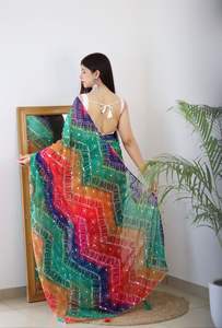 ÚLTIMO DISEÑADOR CHIFFON MUTI BADHANI IMPRESO SECUENCIA SAREE - Product Image 2