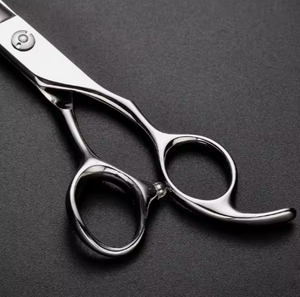 Ciseaux plats de coiffeur professionnels 7 pouces 9CR avec poignée en céramique lame en acier inoxydable personnalisable pointe pointue - Product Image 5