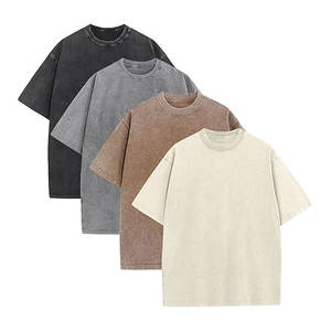 เสื้อยืดผู้ชายไซส์ใหญ่พิเศษเสื้อยืดซักแบบย้อนยุคทรงหลวมเสื้อยืดลำลองแขนสั้นแนวสตรีท - Product Image 1