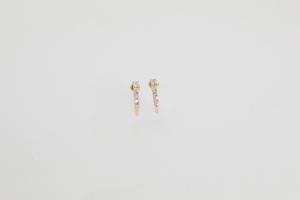 Fourniture directe d'usine femmes Unique à la mode corail diamant goujons boucle d'oreille plaqué rhodium coupe brillante classique fête de mariage - Product Image 3