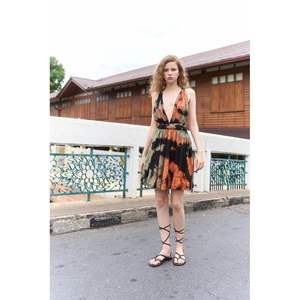 Vestido Mini Tie Dye de Talla Única con Cremallera y Decoraciones de Diamantes, Transpirable, Tejido a Crochet, para Oficina, Estilo Gótico, Elegante, para el Día a Día - Product Image 6