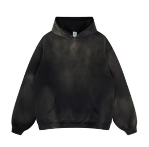 Sweat à capuche basique en coton mélangé avec logo personnalisé Sweat à capuche épais en coton mélangé avec broderie dégradée Tie Dye pour hommes - Product Image 6
