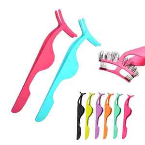 Pinzas para extensión de pestañas de acero inoxidable antiestáticas, herramientas aplicadoras de pestañas multicolores con logotipo personalizado para uso profesional - Product Image 5