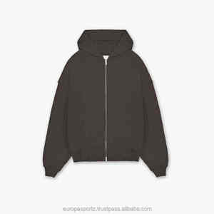 Offre Spéciale automne couleur unie hommes à manches longues fermeture éclair Hoodies avec des couleurs et des tailles personnalisées - Product Image 2