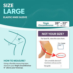 Elastic Slip-on Knee Sleeve | Flexible <b>Fabric</b> Knee Pain Compression Bandage for <b>Stretchy</b> Lightweight & Comfortable Support - Product Image 2