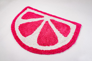 Modern Luxury Half-Circle Bathmat Vibrant Citrus-Inspired Cotton Handmade Washable Fresh Living Room Hotel Decor for Home Use - Product Image 3