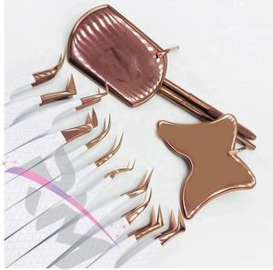 RMI Super producto Pinzas para pestañas Punta de color de plasma de oro rosa/Color blanco recubierto de polvo y espejo de pestañas Conjunto de color oro rosa - Product Image 3