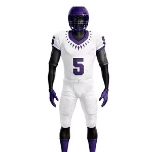 Maillot de football américain professionnel pour garçons, personnalisable avec le nom de l'équipe, imprimé numériquement, polyester/coton, séchage rapide, taille élastique - Product Image 1