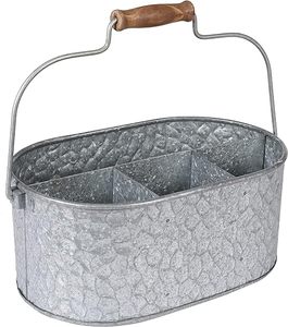 Wholesale Hammered Galvanized Metal Caddy Utensils Holder Cutlery Flatware Caddy in Low Price - Product Image 4