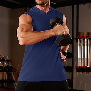 Hip Hop <b>Mens</b> <b>Sleeveless</b> T Shirt Workout Hooded Tank Tops Unisex Cut Off T Shirts <b>Sleeveless</b> <b>Hoodies</b> Gym Fitness Streetwear - Product Image 2