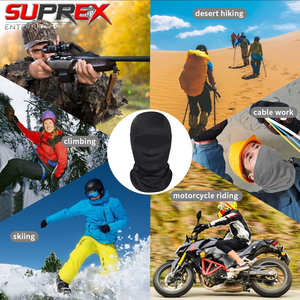 หน้ากากบาลาคลาวา SUPREX ENTERPRISES ป้องกันรังสียูวี ผลิตจากผ้าสแปนเด็กซ์ สำหรับผู้ชายและผู้หญิง ใช้ได้กับกิจกรรมกลางแจ้ง เช่น เล่นสกี ขี่มอเตอร์ไซค์ วิ่ง  น้ำหนักเบา - Product Image 2