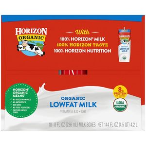 Horizon Organic <b>Shelf</b> Stable 1% Lowfat Milk <b>Boxes</b>, Pack of 18 - 8g Protein per Serving - Product Image 5
