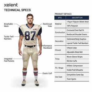 Custom Team Name Youth Football Jersey and <b>Pant</b> Set for Men's 6XL Mesh Performance Uniform - Product Image 5