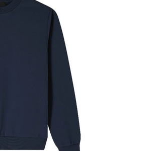 Sweat-shirt à col rond bleu marine pour homme, coupe classique, tricot uni, 100% coton, vêtement décontracté pour l'automne - Product Image 2