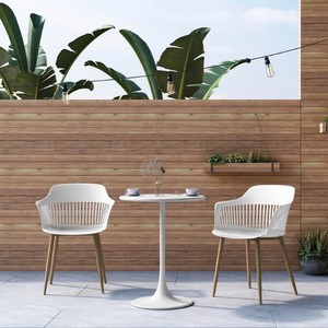 Table de bistrot Kurv Mid Century Modern Design Table de bistro Extérieur Intérieur Petite table d'appoint ronde en métal pour patio jardin balcon - Product Image 1