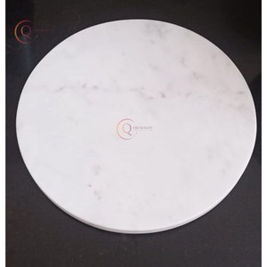 Gran oferta, tabla de cortar de mármol blanco redonda elegante, vajilla de cocina decorativa Natural hecha a mano, bloques de cortar en buena venta - Product Image 3