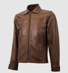 2026 fabricant moto cuir Bomber veste vieux lavé délavé en cuir col montant hommes veste en cuir - Product Image 3