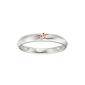 Jeulia Two Tone Crossover Peekaboo <b>Cat</b> Wedding Band <b>Ring</b> for Men - Product Image 3