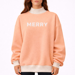 Women Oversized Mockneck Winter Casual <b>Top</b> Relaxed Fit Streetwear Look For Cozy Daily Use Mockneck Sweatshirt For Women - Product Image 1