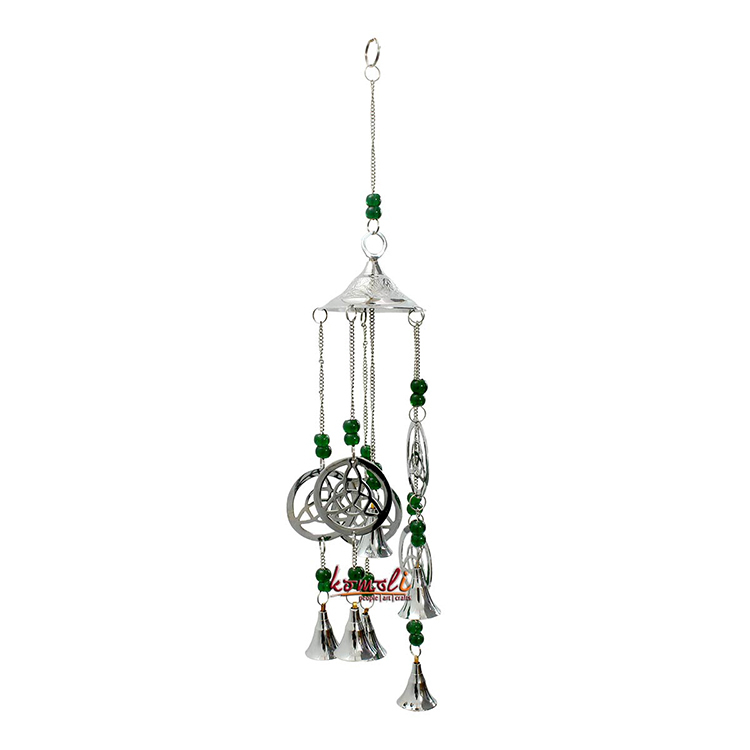 Carillon à Vent De Noël Rétro - 40 Cm, Perles Colorées, Clochette, Corde De Chanvre - Décoration Intérieur/extérieur
