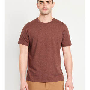 100% algodón buena calidad barato Tan cuello redondo Camiseta - Product Image 4