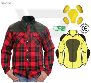 Chemise en flanelle pour homme, polyvalente, de protection, pour le cyclisme, la moto, veste, vêtements de protection pour la conduite, haut de motard - Product Image 1