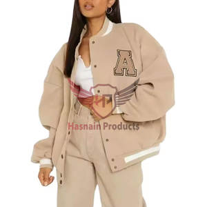 Femmes Vintage Sport Style À Manches Longues Racing Veste Nouveau Design Coton Bomber Baseball Manteau Broderie Respirant Imprimé - Product Image 1