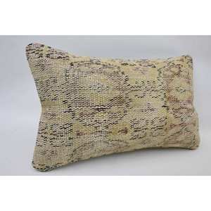 Motif Vintage Beige Laine Kantha Mosaïque 12x20 Pouces Paisley Lambrissé Raisin Patchwork Oreiller Tissé Technique - Product Image 2