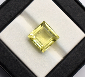 Quartz citron naturel, forme carrée, taille facetée, 12 mm, 8,40 carats, pierre précieuse en vrac - Product Image 5