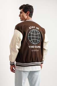 Hot Selling Designer High Street Stand Varsity <b>Jacket</b> <b>Men</b> Winter College <b>Baseball</b> Hip Hop Letter Embroidery Breathable Canvas - Product Image 4