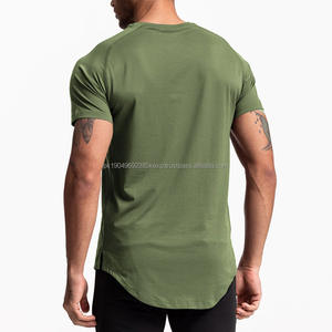 Chemises de fitness à manches courtes pour hommes 100% Polyester Tops à col rond Chemise de sport raglan respirante à séchage rapide - Product Image 3