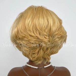 Perruque en dentelle transparente, extensions de cheveux humains vietnamiens de qualité, couleurs blondes - Product Image 5