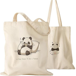 Natural <b>Canvas</b> Tote Bag with Polyester Lining Minimalist <b>Animal</b> Print Wholesale Direct From Factory - Product Image 2