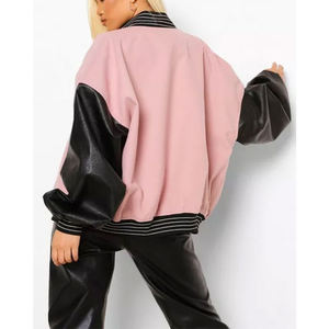 Chaqueta transpirable de béisbol con logotipo personalizado al por mayor, chaqueta de talla grande de Color personalizado, chaqueta universitaria para mujer de alta calidad, novedad de 2025 - Product Image 5