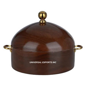 หม้ออุ่นอาหารโลหะทรงกลมออกแบบด้วยมือหม้อไฟโลหะแบบคลาสสิกมีสไตล์ - Product Image 3