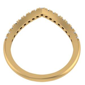 Bague en or jaune 10 carats avec diamant de laboratoire taille ronde et bande de diamants fantaisie, cadeau pour femmes en bijoux de soirée - Product Image 5