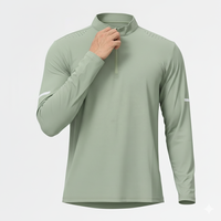 T-shirt d'entraînement pour homme à demi-zip, sportif, décontracté, extérieur, séchage rapide, respirant, polyester, vêtements de sport imprimés, techniques