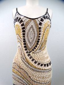 Vestido de Noche Midi sin Mangas con Corte en A para Mujer, con Detalles de Cuentas, Tejido de Tul de Poliéster Transpirable y Ecológico para Fiestas Formales - Product Image 3