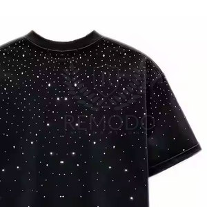 เสื้อยืดไรน์สโตนมีสไตล์สำหรับผู้หญิงเสื้อยืดลำลองติดพลอยเทียมกราฟิกฤดูร้อน - Product Image 3