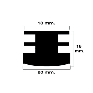 Tappo interno rotondo nero da 20 mm. Confezione blister da 4 pezzi. - Product Image 3