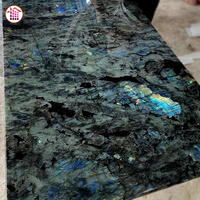 Bookmatched Luxueux Décoration Intérieure Pierre Bleue Naturelle Bleu Labradorite Bleu Granit Pour Mur Carreaux de Sol table bleu jade