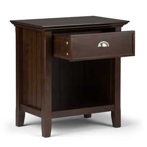 Traditional Style Wooden Nightstand with Deep <b>Drawer</b> and Lower <b>Shelf</b> for Bedroom Living Room or Hospital Use Bedroom Furniture - Product Image 2