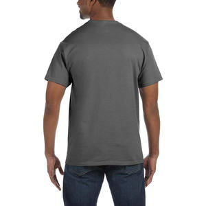T-shirt d'été 100% coton pour hommes de haute qualité coupe ample imprimé simple col en O extensible couleur unie confortable et élégant - Product Image 2