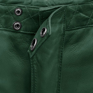 กางเกงหนังผู้ชายสีทึบขายาวตรงขนาดกลาง - Product Image 4