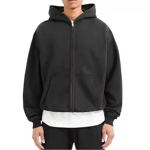 Sweat à capuche unisexe de haute qualité 500 Gsm pour homme avec logo personnalisé Streetwear style Boxy zippé lavé à l'acide pour l'hiver - Product Image 4