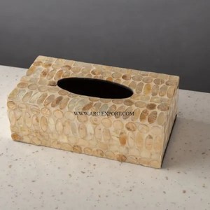 Venta superior Mesa moderna Caja de almacenamiento de pañuelos decorativos Diseñador de madera Color marrón claro Caja dispensadora de pañuelos de mesa de gran tamaño - Product Image 5